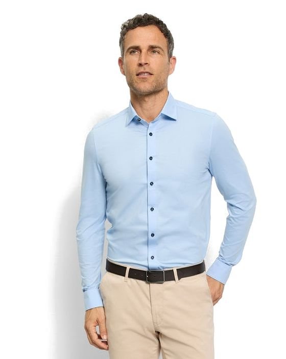 OLYMP Level Five 24-Seven – marškiniai · body fit · new kent, šviesiai mėlyna, katalogo nuotrauka