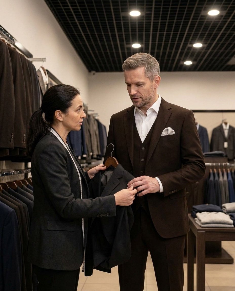 Vyras tamsiai mėlynu švarku ir baltais marškiniais – smart casual apranga